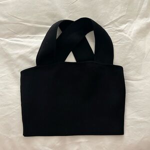 Aritzia BABATON Black Sculpt Knit Cropped Tank